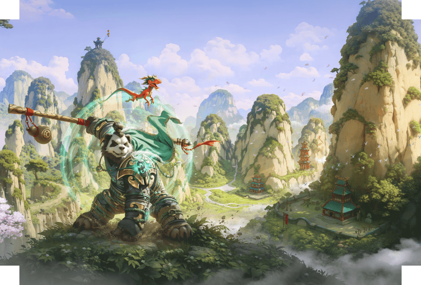 Pandaren monk leveling through Pandaria